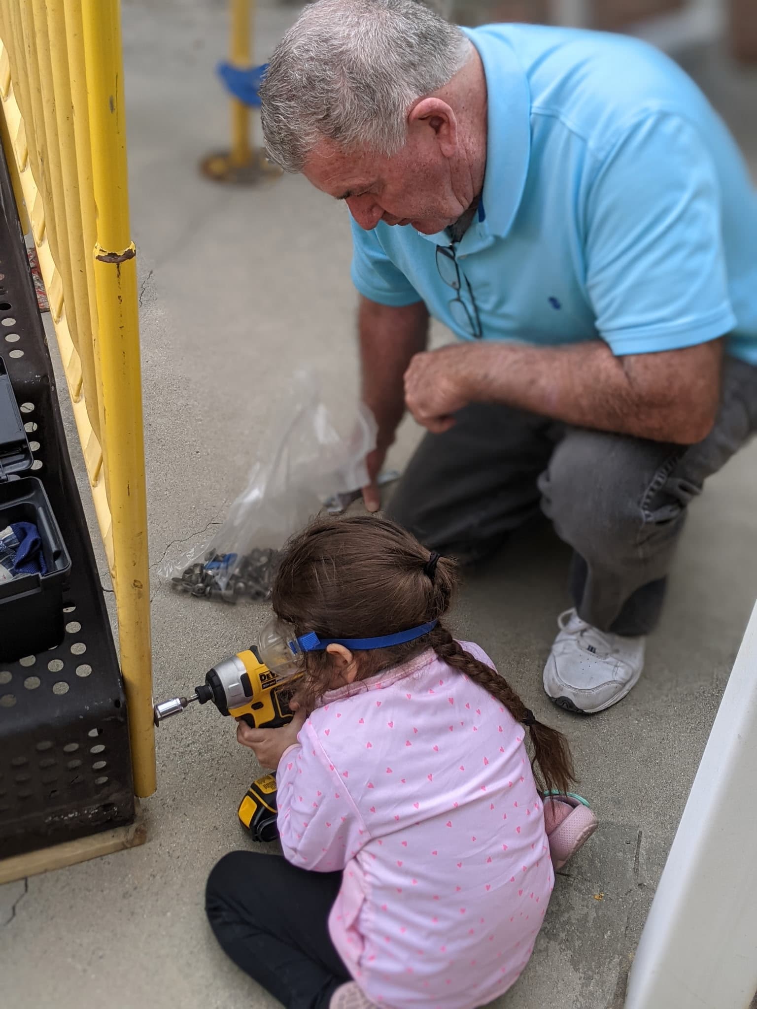 Professional handyman tools on a workbench